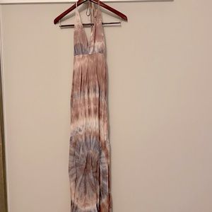 Tie Dye Beach Open Back Maxi Dress